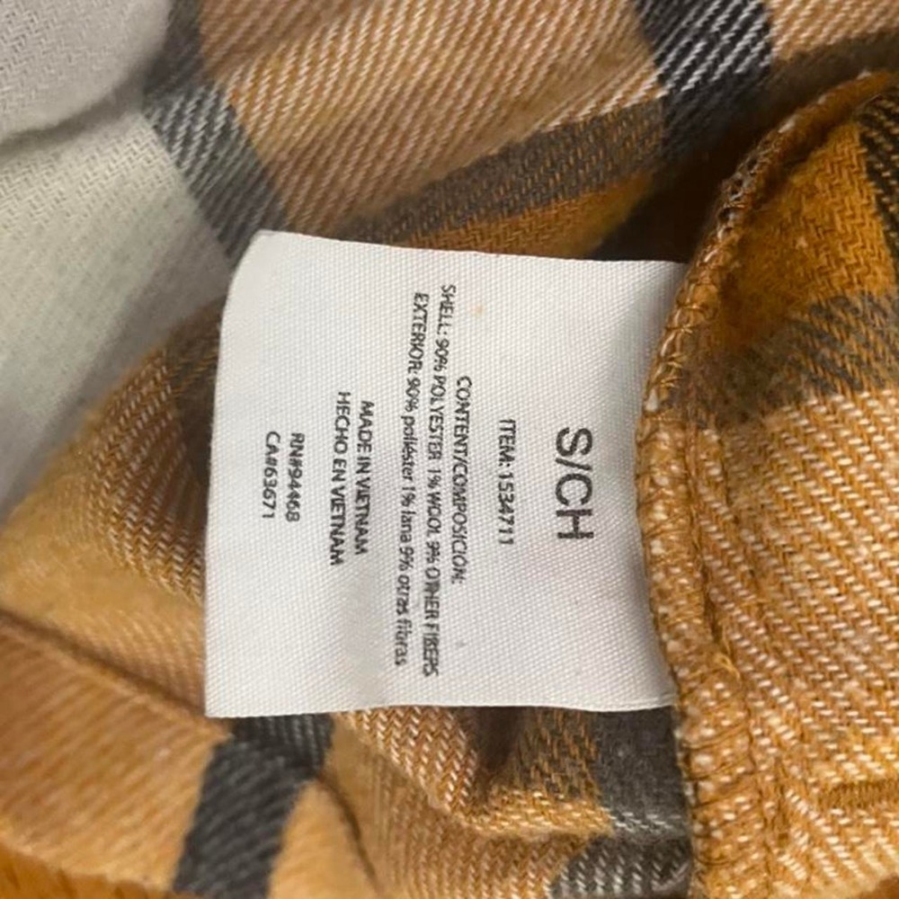 HFX orange plaid flannel shirt Size S - Picture 7 of 7